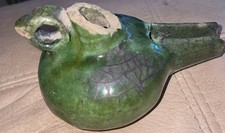 Ancient Oil lamp. Green Glaze