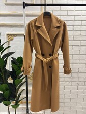 Women's Wool Coat Winter Coat with 80% Wool Casual Look Trenchcoat Long Parka