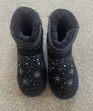 BOnova Sparkle Sheepskin Boots In Black Size 5 (38) New