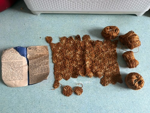 Vintage crocheted tray - vintage, cloth