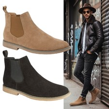 Mens  Desert Boots Faux Suede