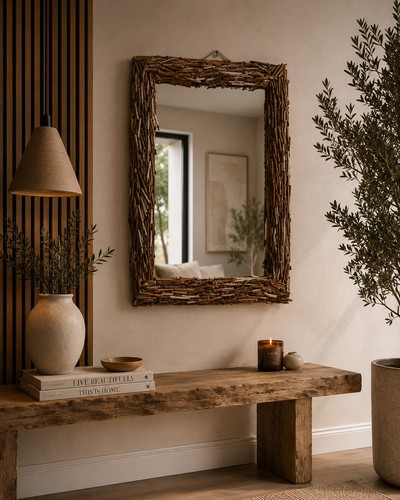 Unique art mirror driftwood - art,