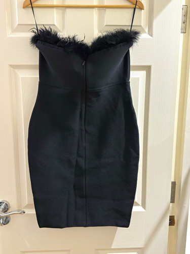Black satin feather trim - satin,