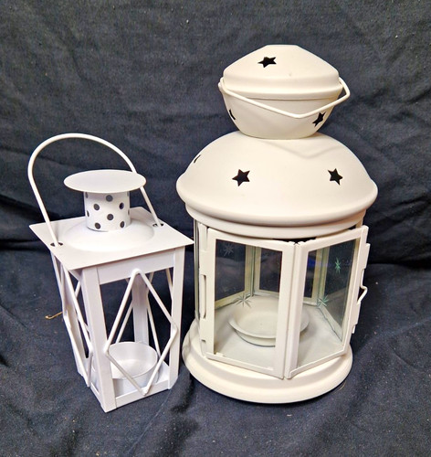 Set white metal glass - metal, &