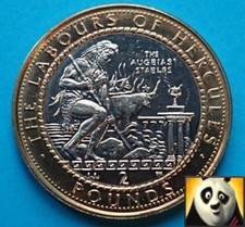 1999 Rare GIBRALTAR £2 Two Pound Labours of Hercules The Augeias Stable Coin