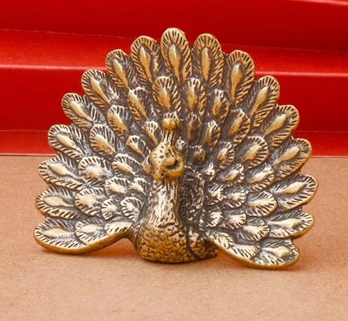 Brass peacock bird figurine - brass,