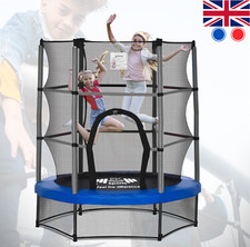 KIDS TRAMPOLINE 55 INCH & SAFETY NET STEEL FRAME JUMP EXERCISE CHILD OUTDOOR TOY