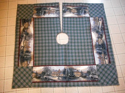 Handmade christmas tree skirt - handmade,