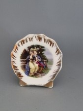 Liverpool Road Pottery Posy Pocket Vase Portrait Couple on Bench, Vintage