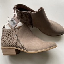 Taupe Suede Effect Ankle Boots