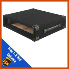 Pulse 2U Carpet Covered Wooden 19" Rack Sleeve Case Black Carpet Covered