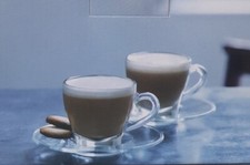 John Lewis Glass Cafe Coffee Cup & Saucer for Two New Soda Glass