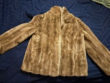 M&S Faux Fur Coat UK 12 Brown Vintage Luxury Winter Warm St Michael