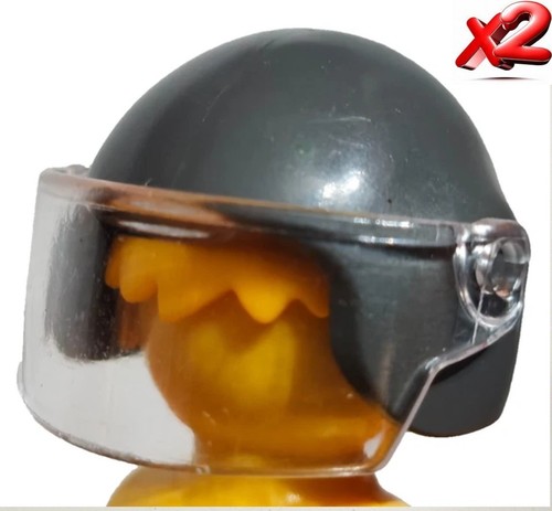 Playmobil gray helmets - x2,