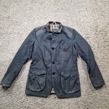 Barbour Jacket Mens Medium Dept B Commander Blue Wax Coat Skyfall Bond