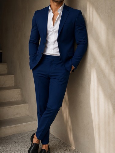 Men navy blue - men's, suit