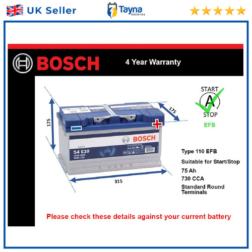 Efb car battery s4e10 bosch - efb,