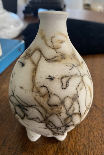 Horse hair pottery vase - horse,