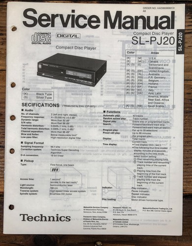 Technics pj20 player - sl-pj20, cd