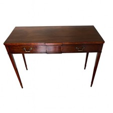 Antique Regency Flame Mahogany Breakfront Side Table Inlaid c1820