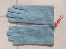 BNWOT FRANGI LIGHT BLUE SUEDE GLOVES, SIZE SMALL/MEDIUM