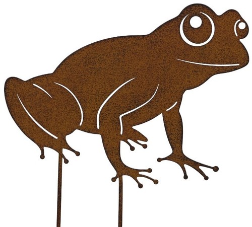 Iron metal frog rustic - iron, garden