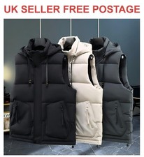 Mens Body Warmer Gilet Hoodie