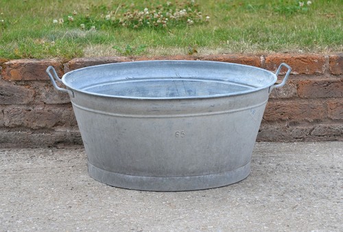 Old galvanised washing bowl - old,