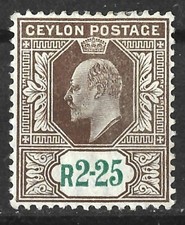 CEYLON KEV11 1904 2r 25c MULTI