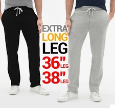 EXTRA LONG Fleece Pants Trousers UFC MMA Gym Bottoms Jogging Joggers Running Men