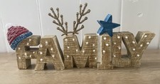 Next Christmas FAMILY Word Block Ornament Decoration Free Standing