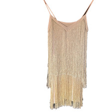 BNWT Zara Lemon Yellow Flapper style mini dress 1920s style tassled size XS