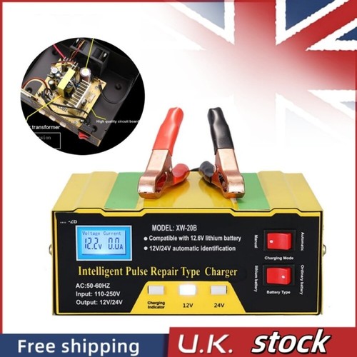 Car battery charger - battery, lcd