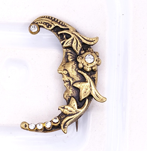 Vintage crescent moon brooch - vintage,