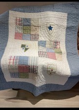 THE WHITE COMPANY Cotbed Quilted Embroidered Applique Throw Bedspread 95x120cm