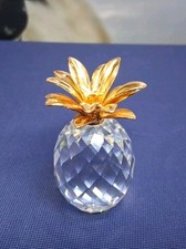 Vintage Swarovski Crystal Pineapple With Gold Leaves