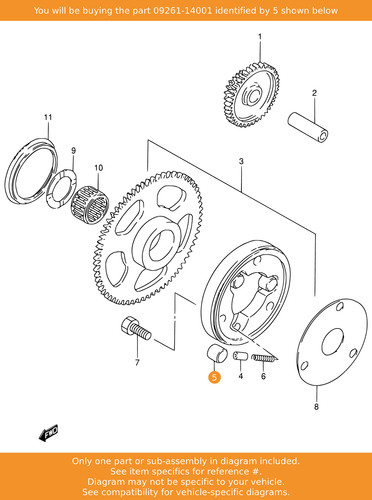 Suzuki roller 09261 14001 - roller,, oem