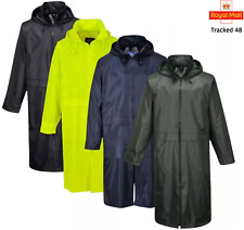 PORTWEST S438 LONG WATERPROOF CLASSIC HOODED JACKET WINDPROOF OUTDOOR RAIN COAT