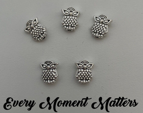 Tibetan silver owl spacer - tibetan,