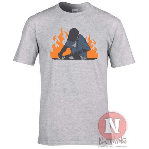 Fire shirt turntable - on,