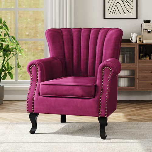 Velvet wingback accent - velvet,