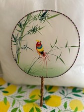 Vintage Stretched Silk Bird