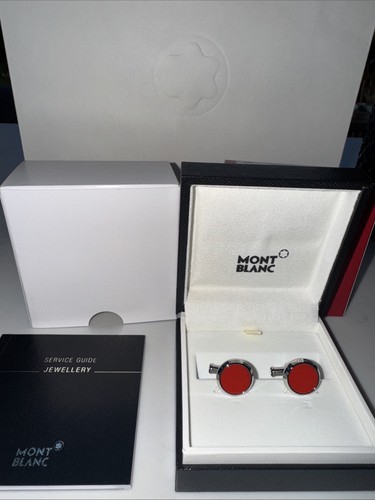 Montblanc cufflinks red steel - cufflinks,