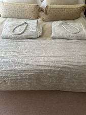 Laura Ashley Berkeley scroll lined Large Pair Of curtains & Matching Roman Blind