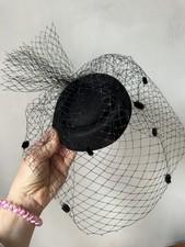 Black fascinator with - , netting