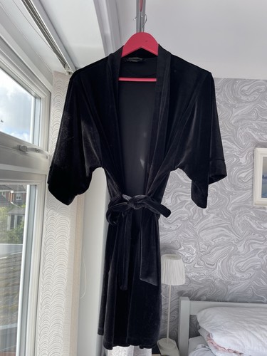 Black velvet dressing gown - velvet,