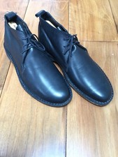 TERRA PLANA Black Leather Ankle Boots Size UK-10