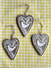 Job Lot Wooden Shabby Chic Folk Hanging Heart Decorations - Christmas Home Decor