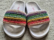 Girls Sliders Size 12 Rainbow Sequin Next