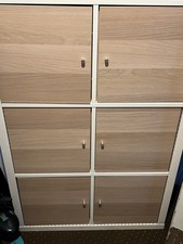 6x IKEA KALLAX Insert with  Door 33x33cm - Oak Effect - Discontinued
